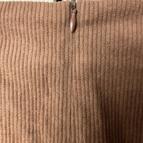 Halara High Waisted Back Zipper Split Hem 2-in-1 Corduroy Casual Skirt Brown M - Picture 9 of 10